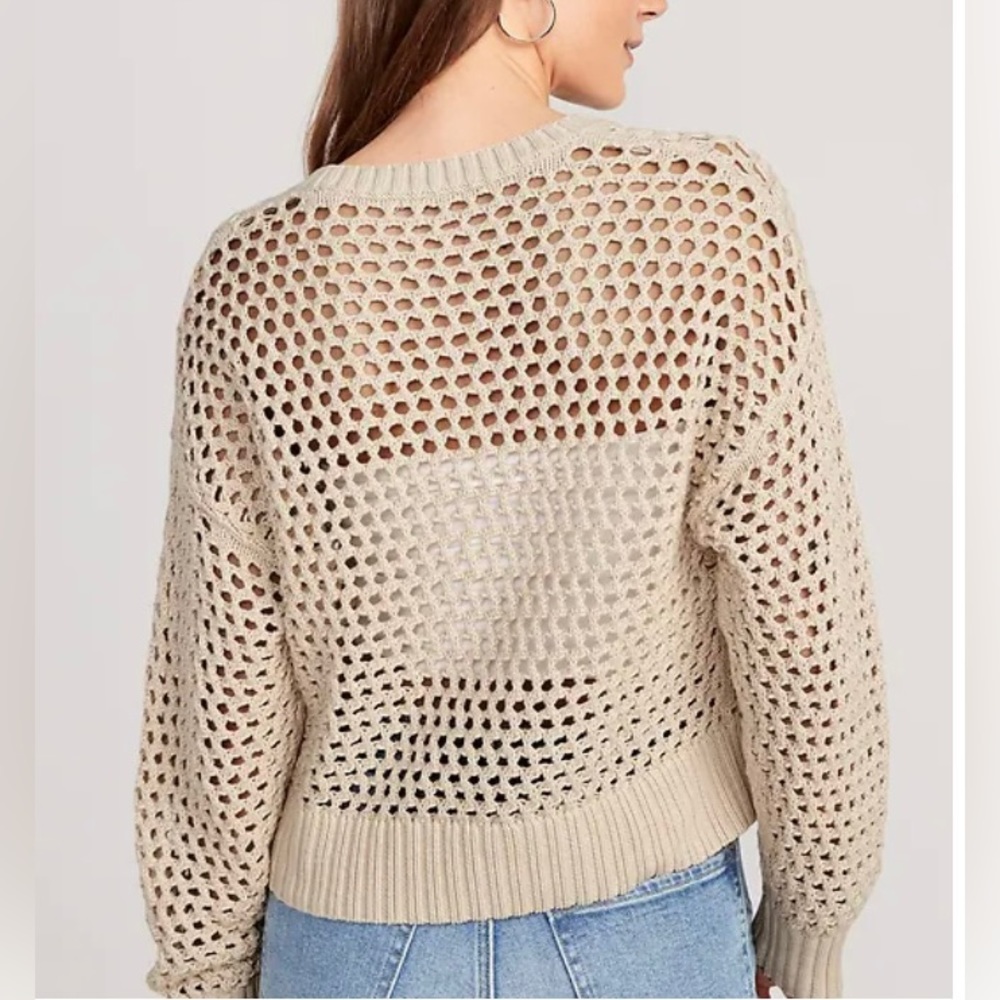 Open Stitch Pullover Sweater - beige - Picture 3 of 3